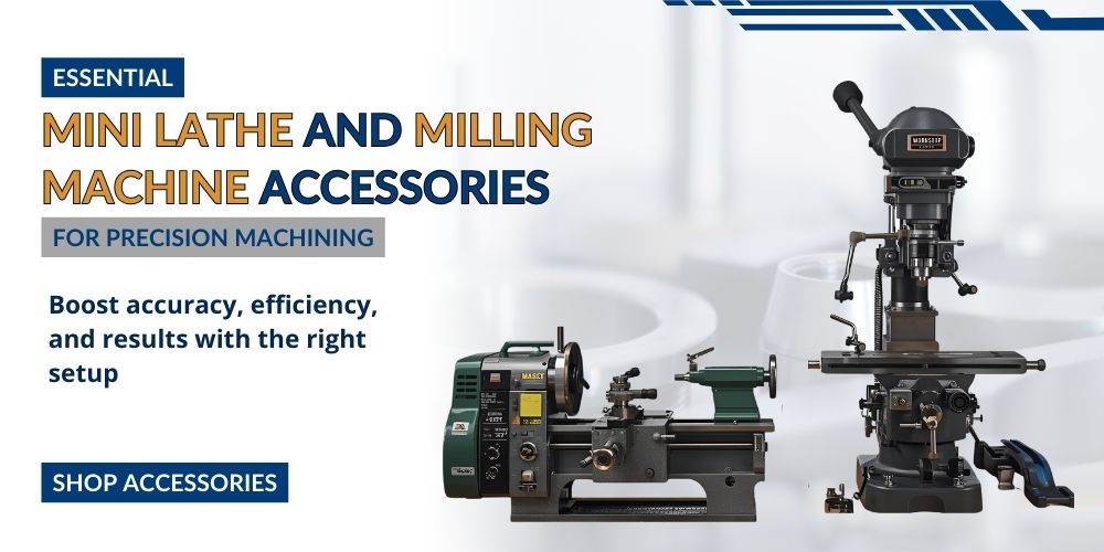Lathe and Mini Mill with Accessories in Workshop
