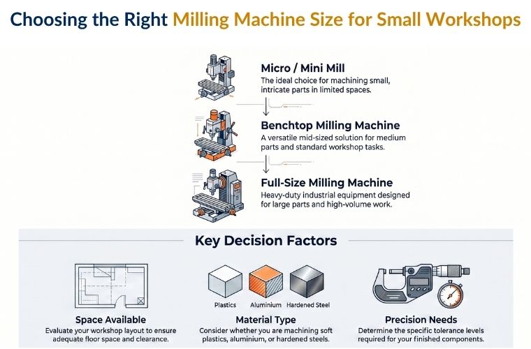 milling machine size guide mini benchtop full size comparison