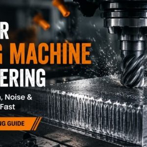 CNC milling machine cutting aluminum with visible chatter vibration and rough surface finish